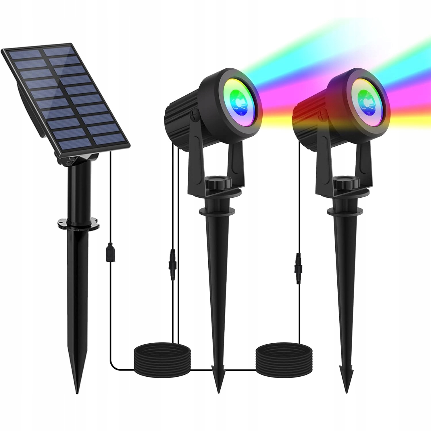 Solárna lampa SuperLED, čierna, 30 cm, 2 ks.